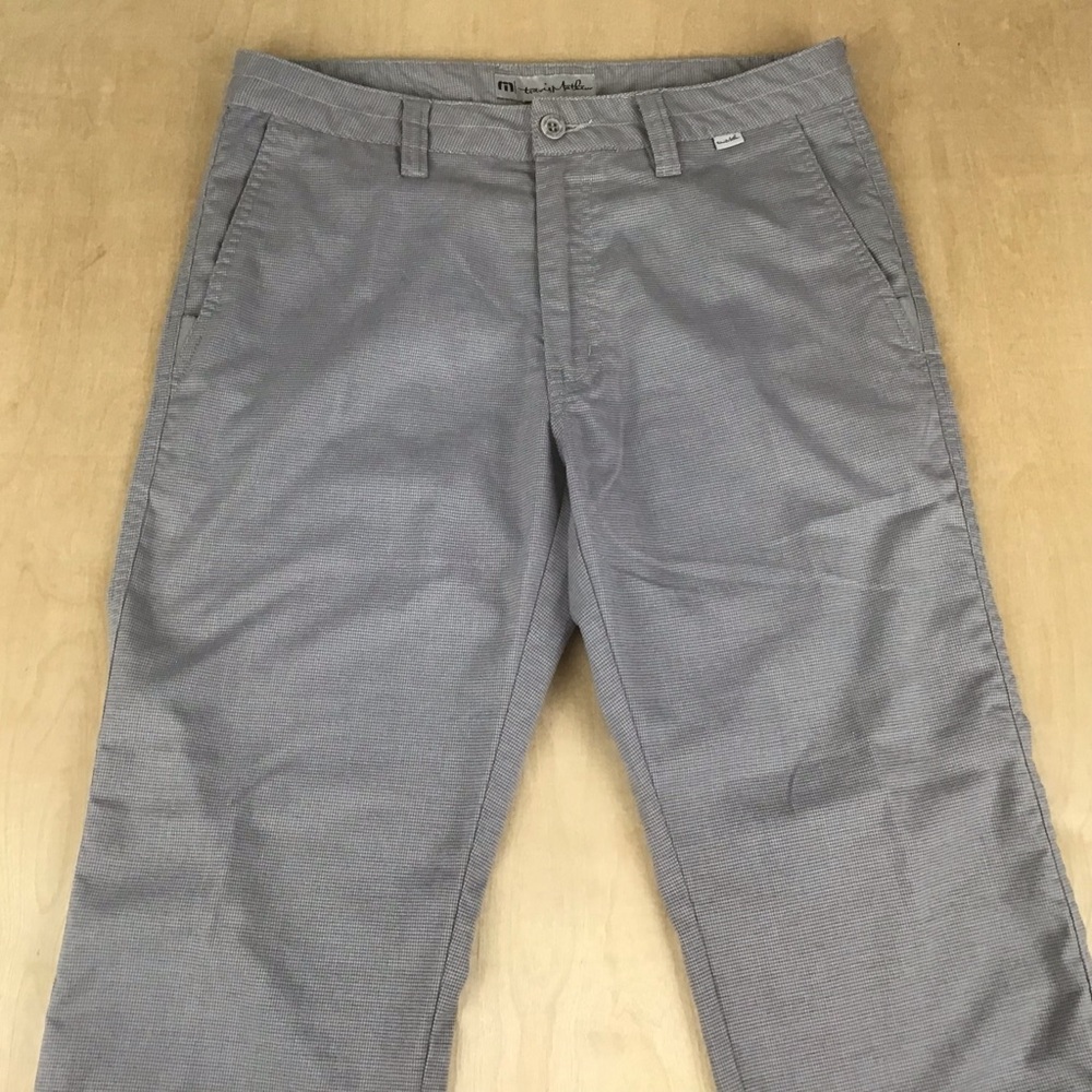 Travis Mathew Mens Performance Stretch Golf Pants Sz 32 Checkered Gray